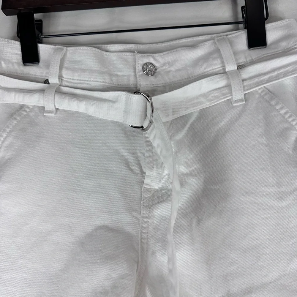 7 FOR ALL MANKIND Women’s Size 26 Denim Jean Shorts High Rise White Stretch